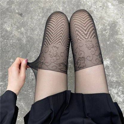 Wavy Silk Stockings Are Sexy Splicing Fake High Tube Pantyhose