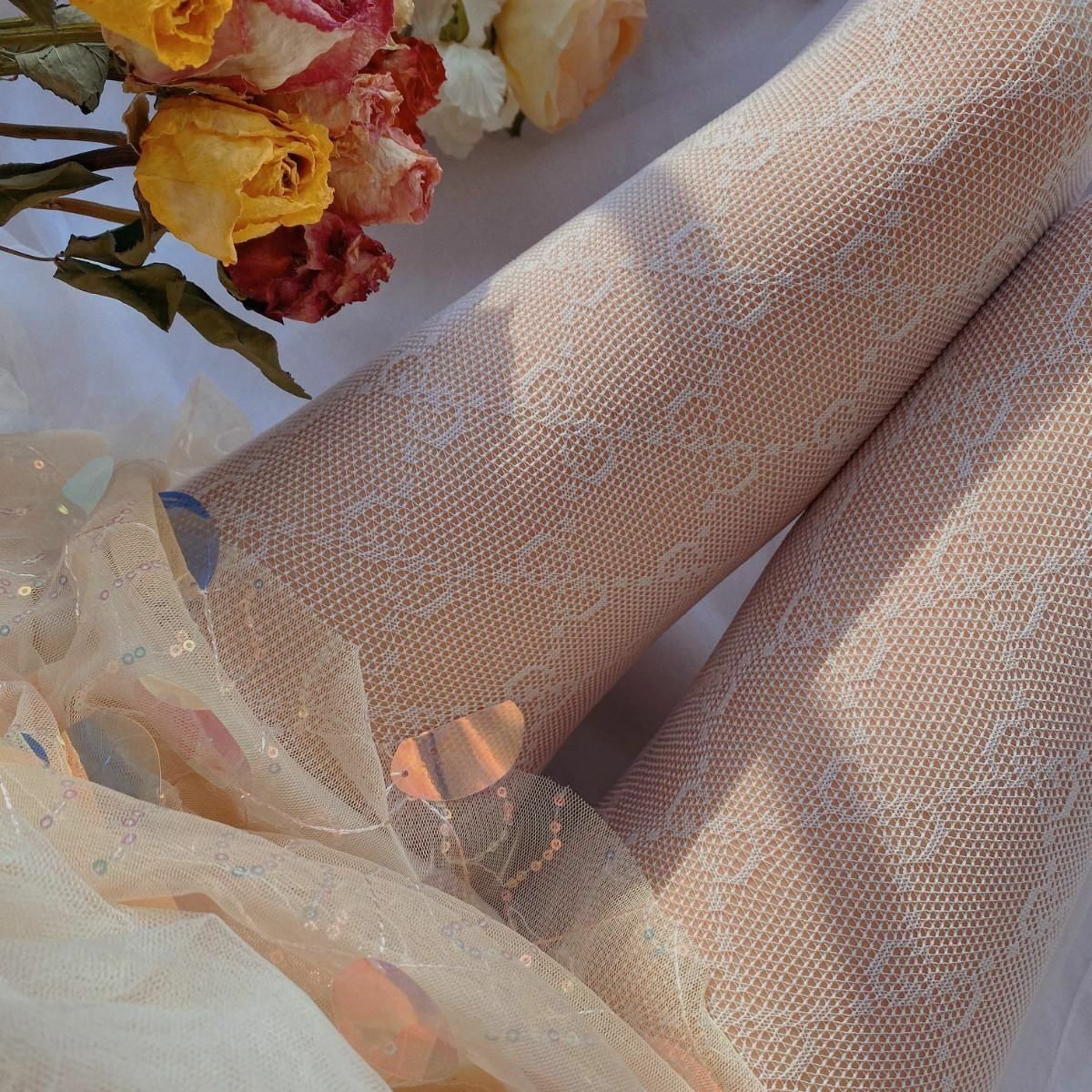 Lace Mesh  Bottomed Stockings Double G Sexy Pantyhose Female JK Silk Stockings