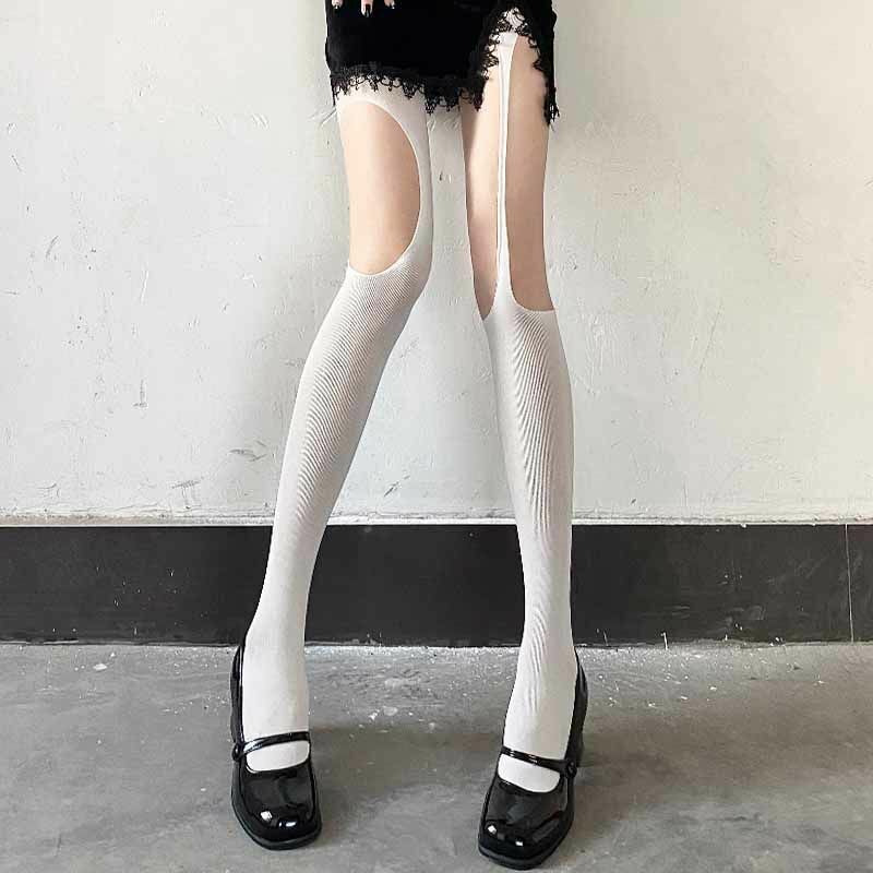 Sexy Suspender Integrated Pantyhose Hollow High Tube Pantyhose