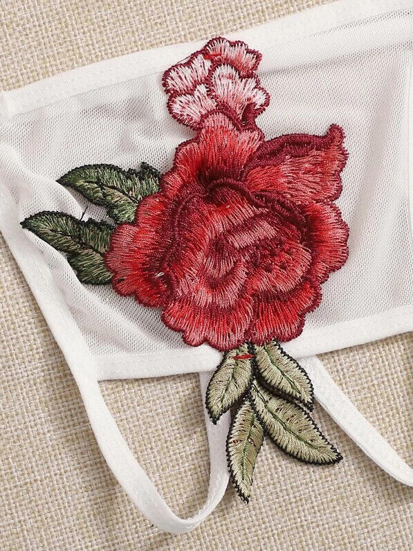 Sexy Three-point Embroidery Transparent Pajama Lace Suit Nightdress