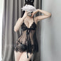 Sexy Underwear Suspender Lace Nightdress Sexy Transparent Temptation Uniform Set