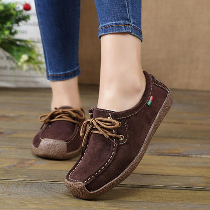 Autumn and Winter Soft Sole Lace Up Comportable Casual Flats