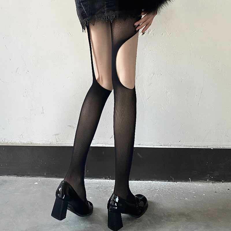 Sexy Suspender Integrated Pantyhose Hollow High Tube Pantyhose-Homeunderwear