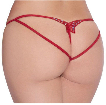 Sexy Underwear Sexy Embroidery Open Crotch Thong Sexy Transparent T-pants