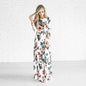 Maxi Dress Print 3/4 Sleeves Empire Floral Casual High Waist Long Party Dress