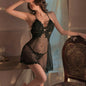 Sexy Underwear Lace Perspective Hollow Out Sexy Nightdress Set