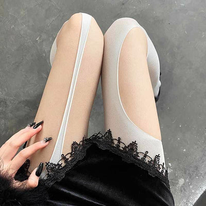 Sexy Suspender Integrated Pantyhose Hollow High Tube Pantyhose-Homeunderwear