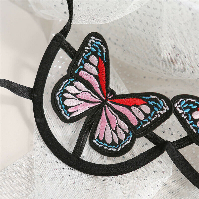 Sexy Hollowed Out Butterfly Split Bikini Two-piece Nightdress