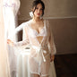 Sexy Underwear Four Piece Lace Pajamas Mesh Lace Up Sexy Nightdress Set