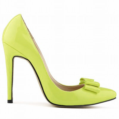 Elegant and Versatile Candy Colored Butterfly Pointed Toe Stiletto Women's Single Shoes