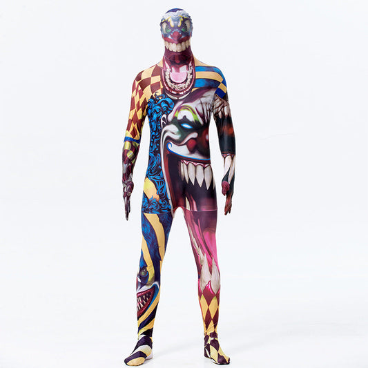 Sexy Cosplay Clown Printed Transformation Suit