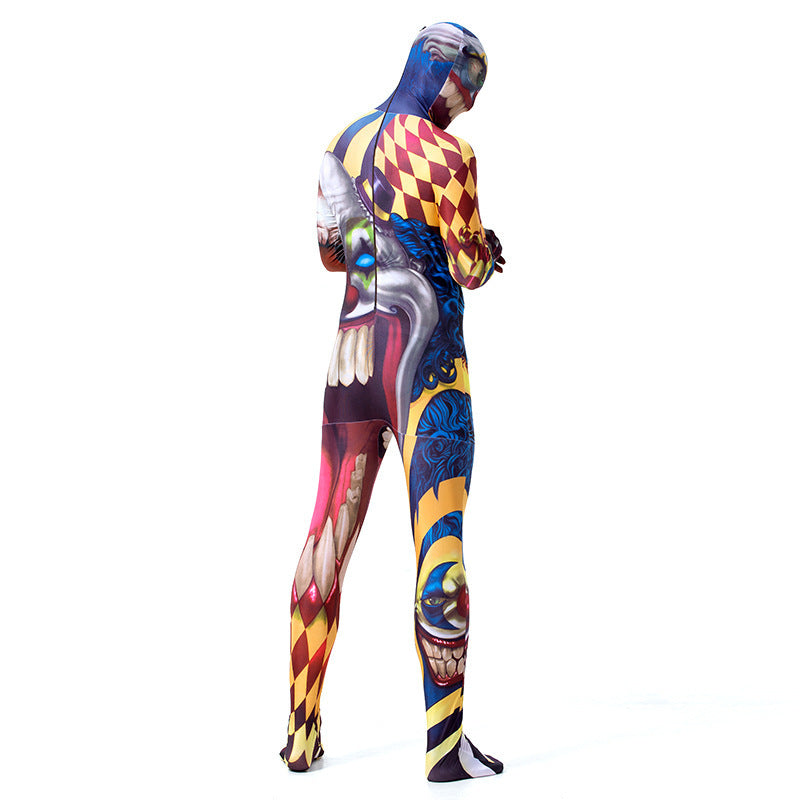 Sexy Cosplay Clown Printed Transformation Suit