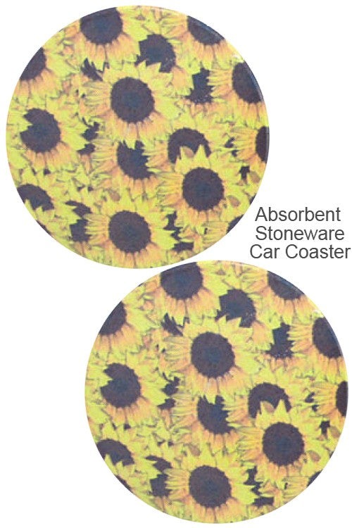 Free Shipping For SUNFLOWER PRINT DRINK CAR COASTER