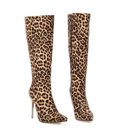 Fashion Sexy Thin Heel Women's Pointed Knee Long  Boots