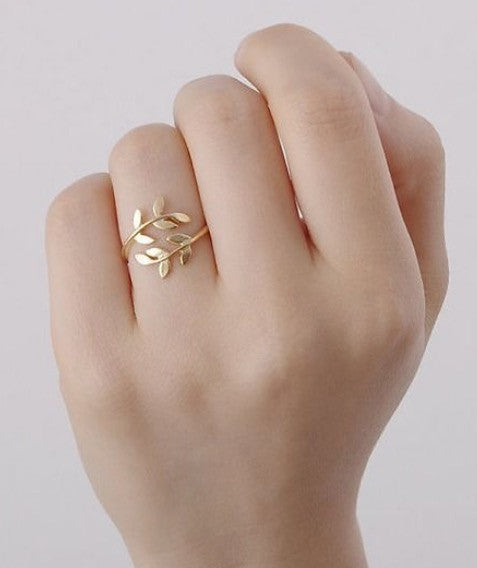 Olive Branch Leaf Ring