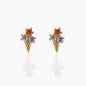 Free Shipping For Golden Plated Bouquet Gold Stud Earrings