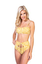 Free Shipping For New Yellow Floral Bikini Set Featuring