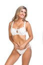 Free Shipping For New Top Featured in Beige Floral Underwire Bikini Set