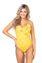 Free Shipping For Ruffle Over The Shoulder One-piece Swimsuit