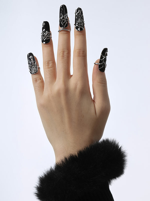 New Fashion Punk Spider Press-On Nails Fingertip Ring-Homeundewear