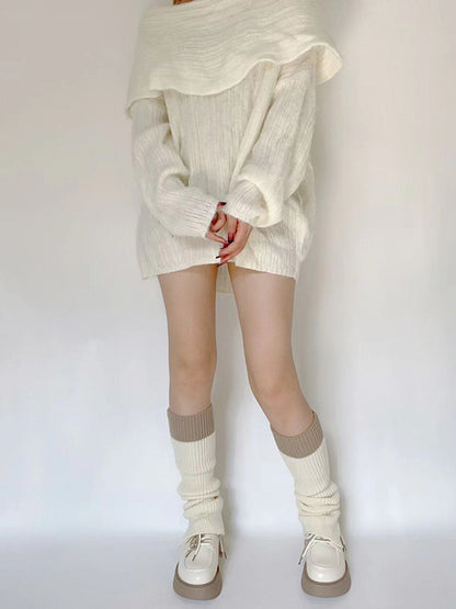 Leisure Fashion Flared Contrast Color Leg Warmers Accessories-Homeunderwear