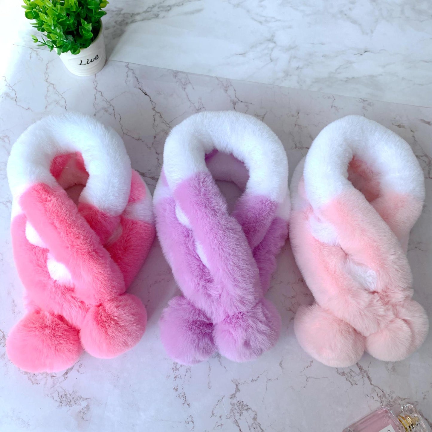 Winter Faux Rabbit Fur Scarf - Cozy & Colorful