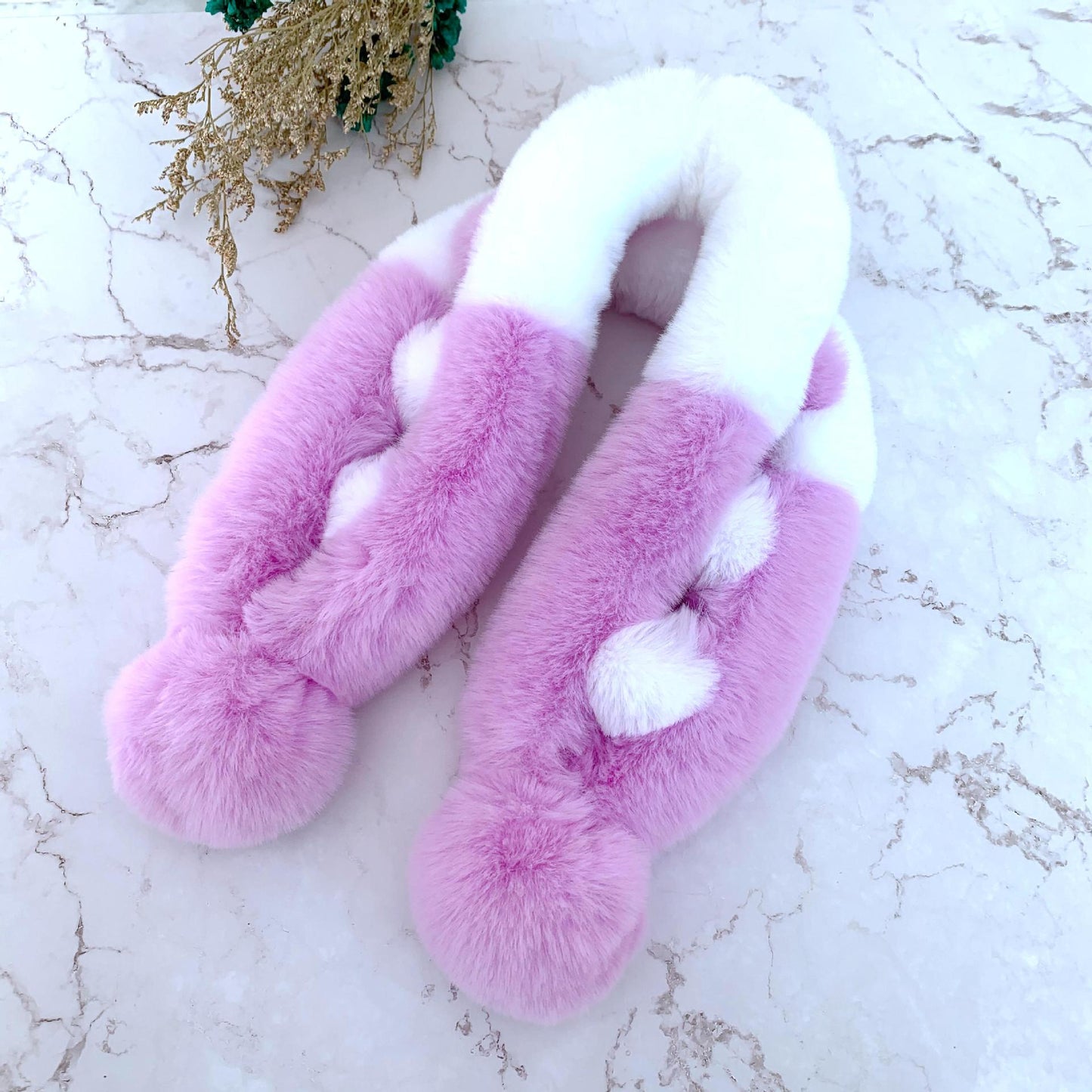 Winter Faux Rabbit Fur Scarf - Cozy & Colorful