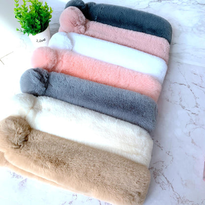 Winter Faux Rabbit Fur Scarf - Cozy & Colorful