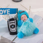 Cute Sleeping Baby Plush Car Keychain Charm