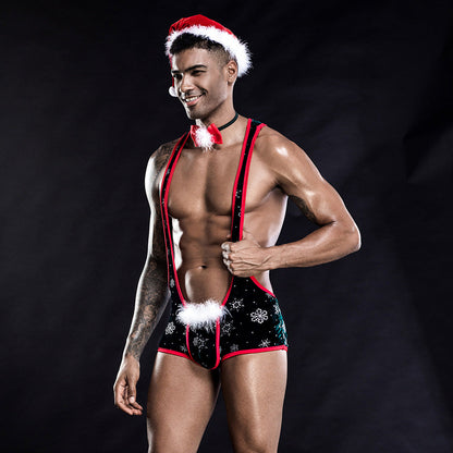 Free Shipping For Christmas Costume Show Men's Lingerie