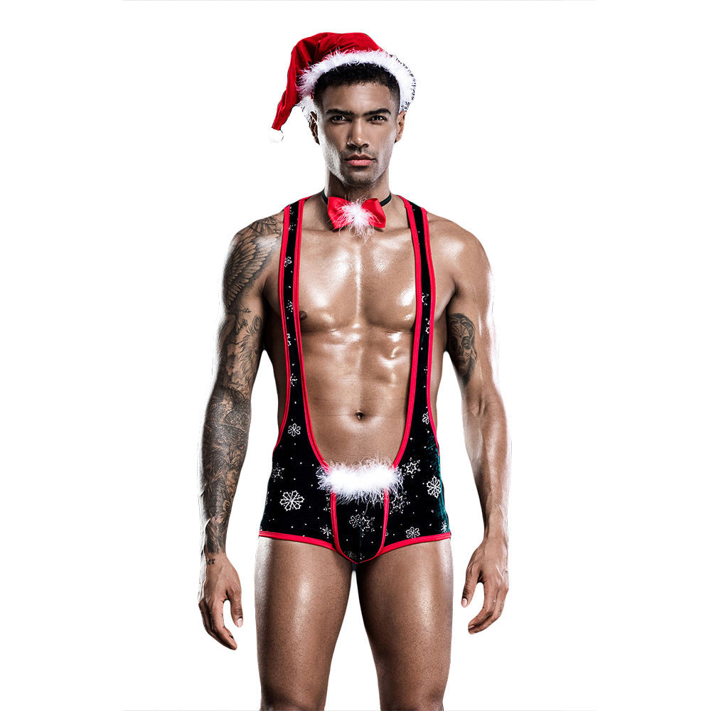 Free Shipping For Christmas Costume Show Men's Lingerie