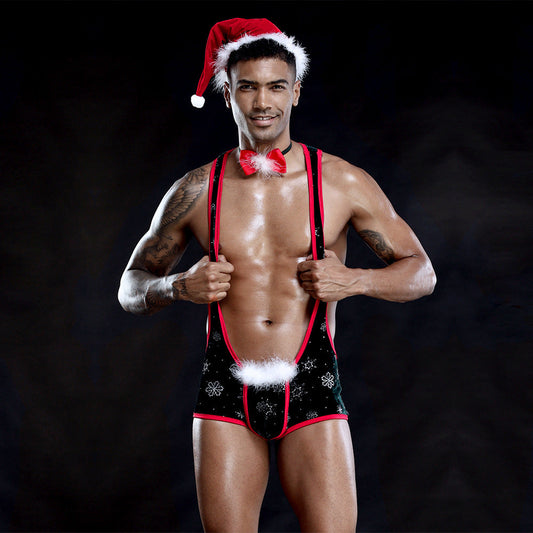 Free Shipping For Christmas Costume Show Men's Lingerie