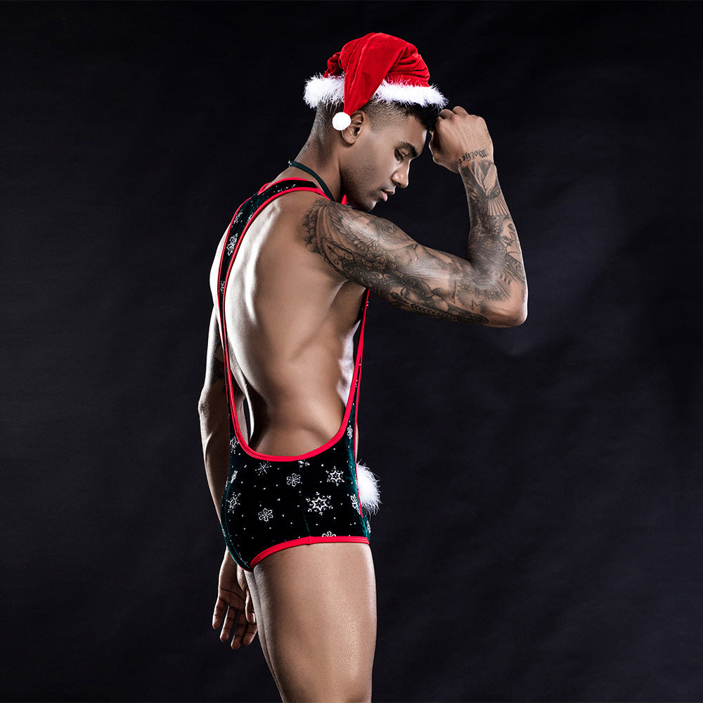 Free Shipping For Christmas Costume Show Men's Lingerie