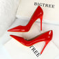 Minimalist High Heel Patent Leather Sexy Slim Women's Shoes