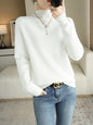 Skinny Solid Color Half Turtleneck Sweater Tops