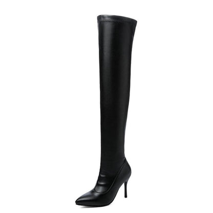 Autumn And Winter High Heel Thin Heel Side Zipper Elastic High Boots