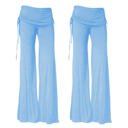 New FashionPure Color Low Waist Yoga Wide-legs Long Pants Beach Pants