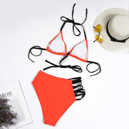 Grid Halter Bandage Bikini