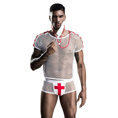 Free shipping for White Doctor Sexy Men's Lingerie