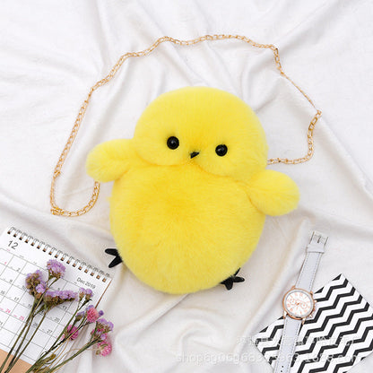 Cute Chick Plush Crossbody Bag Trendy Design