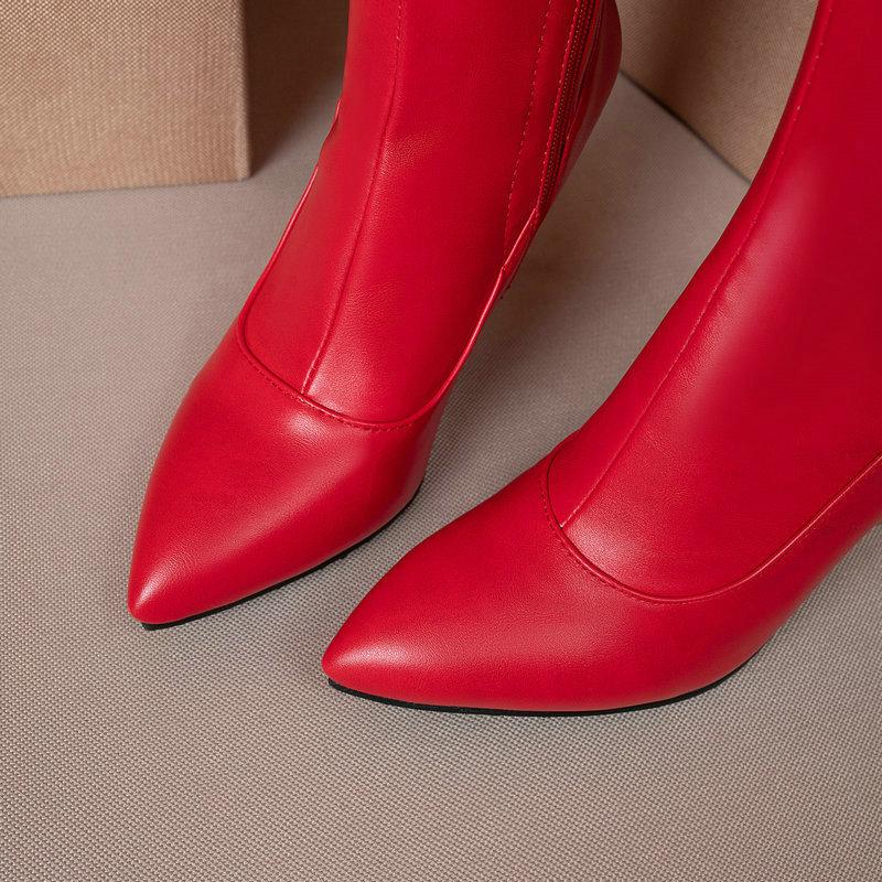 Autumn And Winter High Heel Thin Heel Side Zipper Elastic High Boots