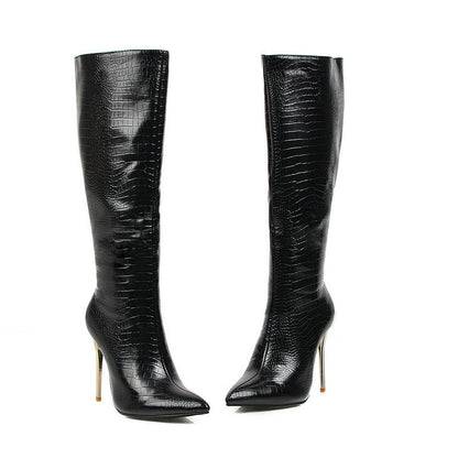 Fashion Sexy Thin Heel Women's Pointed Knee Long  Boots