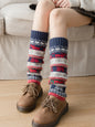 Knitting Keep Warm Printed Leg Warmers Accessories-Homeunderwear