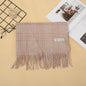 Imitation Cashmere Lattice Warm Tassled  Shawl Scarf