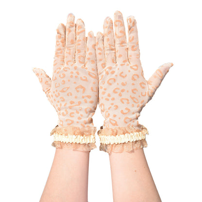 Leopard Print Breathable Mesh Gloves