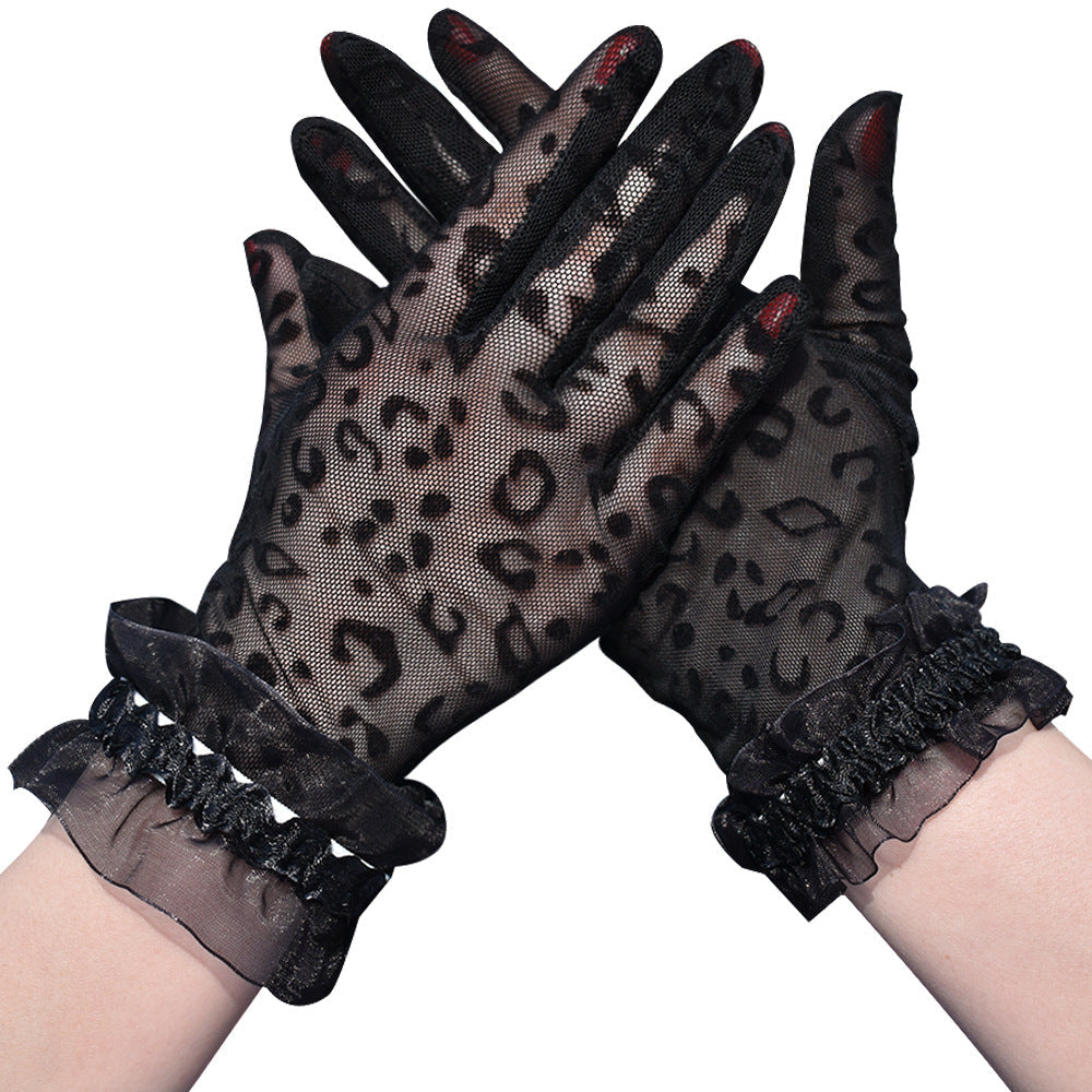 Leopard Print Breathable Mesh Gloves