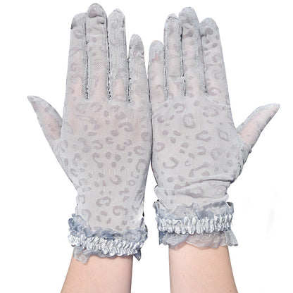 Leopard Print Breathable Mesh Gloves