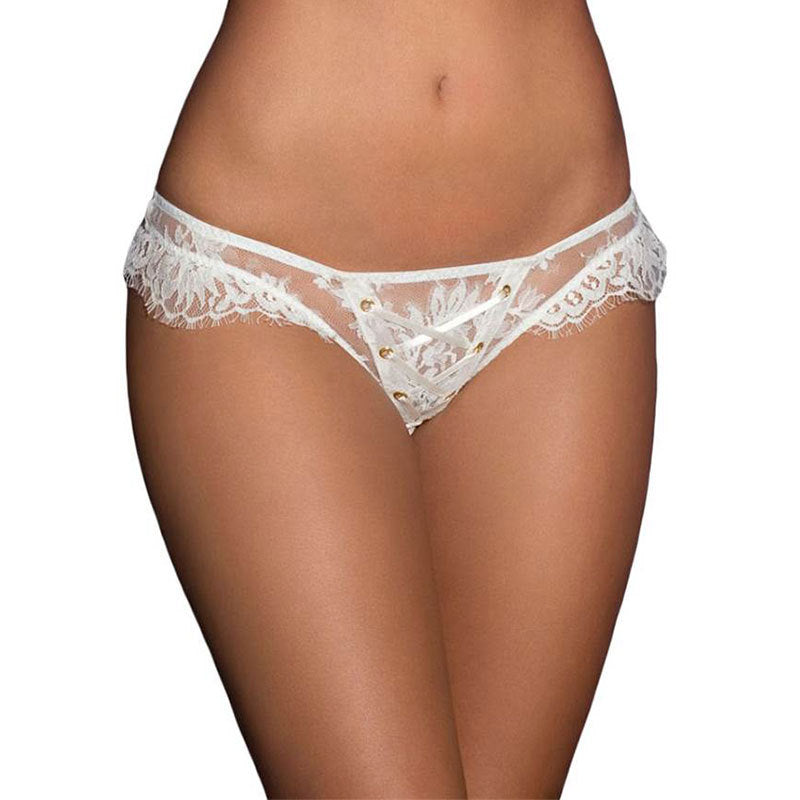 Plus Size Eyelash Lace Tie Everyday Panties