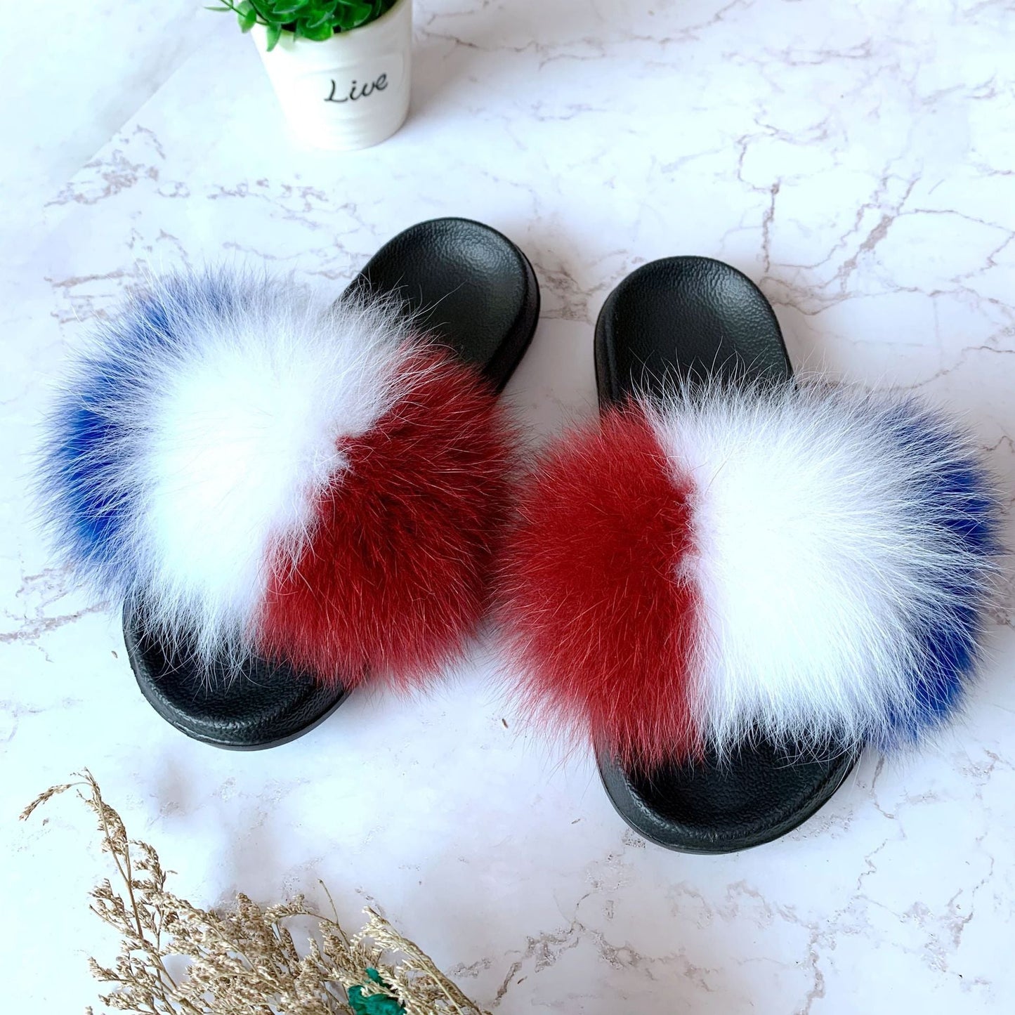 Luxury Faux Fur Slides - Women's Comfy Sandals