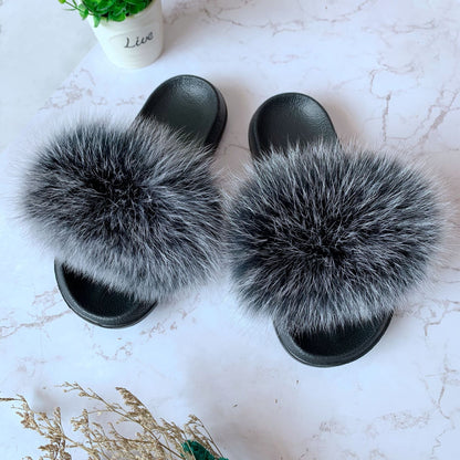 Luxury Faux Fur Slides - Women's Comfy Sandals